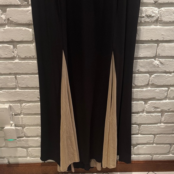 Xscape Black Evening Gown with Trumpet Skirt and Silver Beaded Accents - Picture 4 of 12